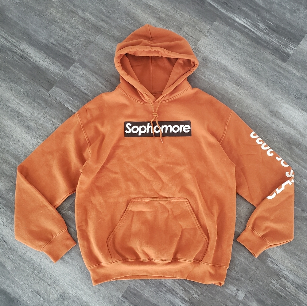 Burnt Orange Sophomore Oversized Hoodie Long Sleeve - Picture 1 of 4